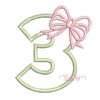 3rd Birthday Bow Applique Design _ Website
