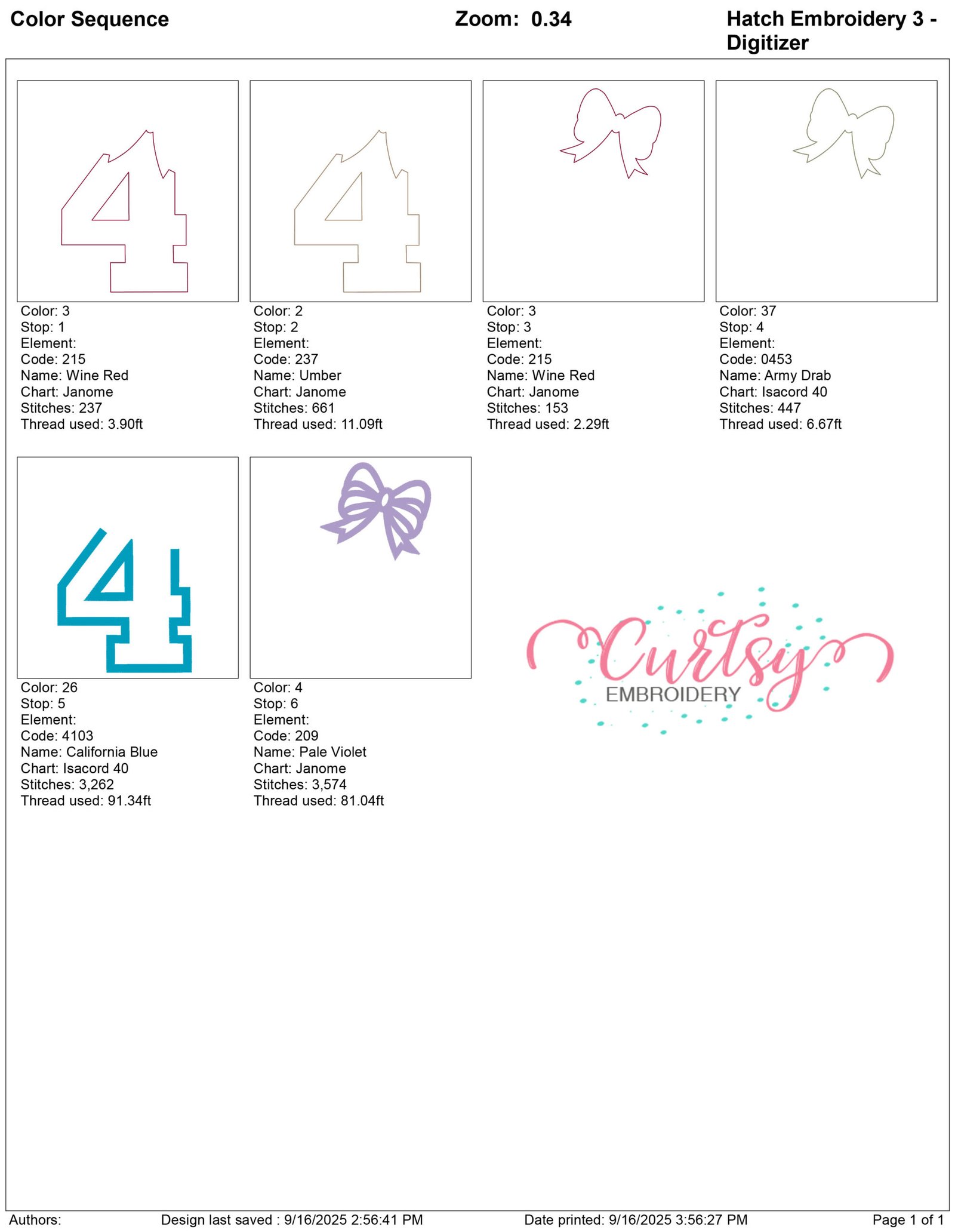 4 Bow Applique 5×7