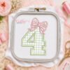 4th Birthday Bow Applique Design _ Logo 3