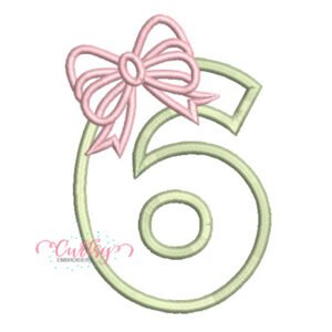 6 Bow Applique Embroidery Design
