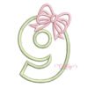 9th Birthday Bow Applique Design _ Website