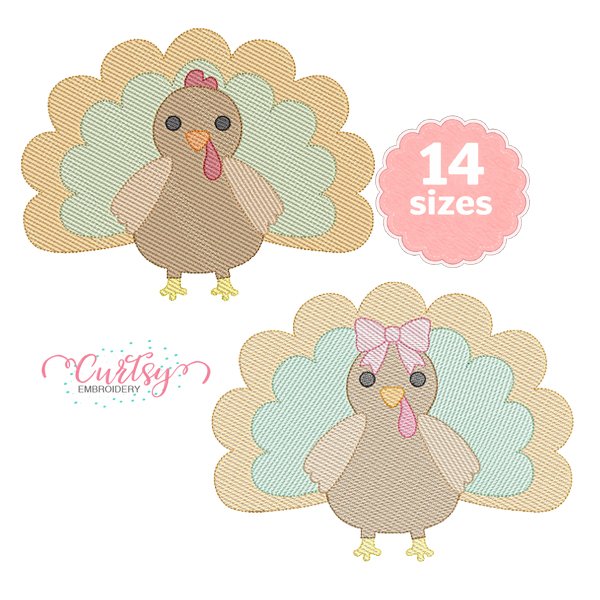 Boy and Girl Turkey Combo Embroidery Design _ Website Boy and Girl Turkey Combo Embroidery Design _ Website