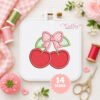 Cherries with Bow Applique Design _ Logo 2