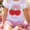 Cherries with Bow Applique Design _ Logo 3