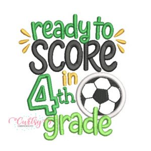 Score in 4th Grade Soccer Applique