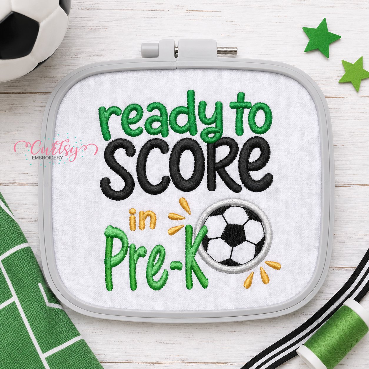 Ready to Score in PreK Embroidery Design _ Logo 2 Ready to Score in PreK Embroidery Design _ Logo 2