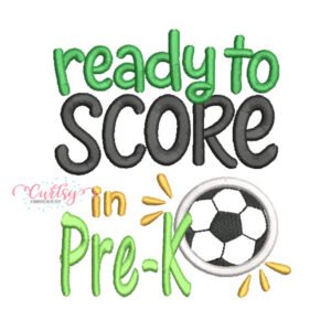 Score in PreK Soccer Embroidery