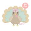 Turkey with Bow Sketch Fill Embroidery Design _ Website