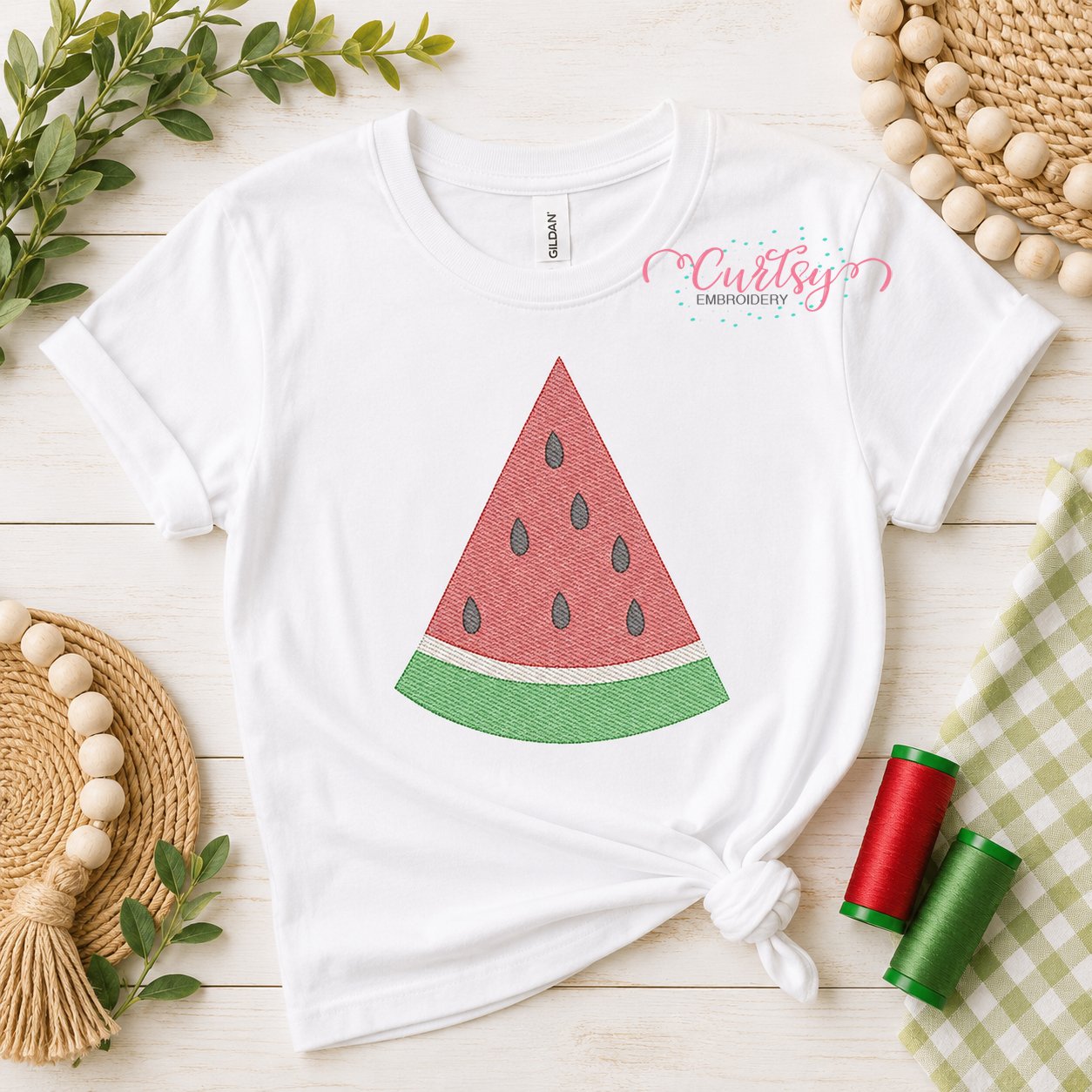 Watermelon Slice Quick Stitch Emboridery Design _ Logo 1
