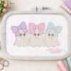 Ghosts with Bows Trio Sketch Fill Embroidery Design _ Logo 2 Ghost trio sketch fill machine embroidery design