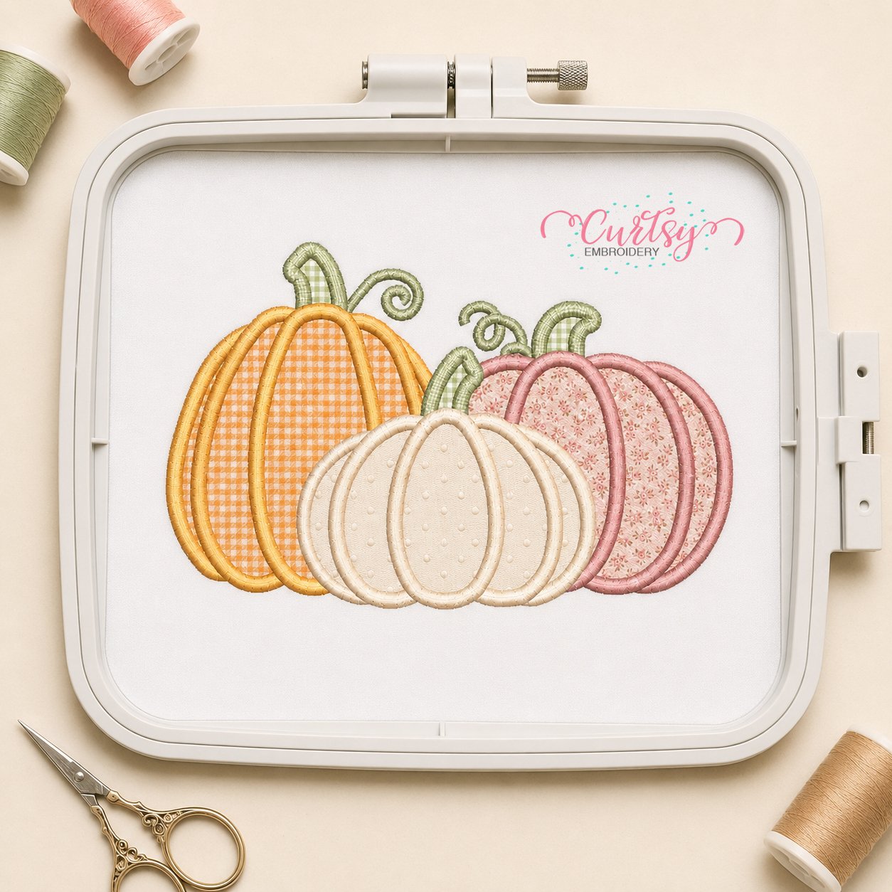 Pumpkin Trio Applique Design _ Logo 2