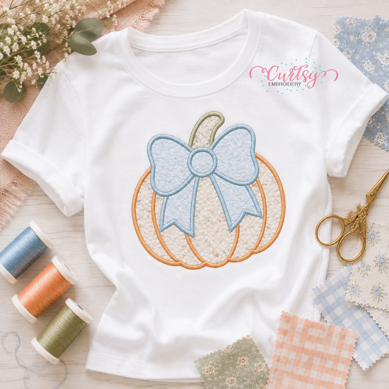 Quilted Pumpkin Applique Design _ Logo 1