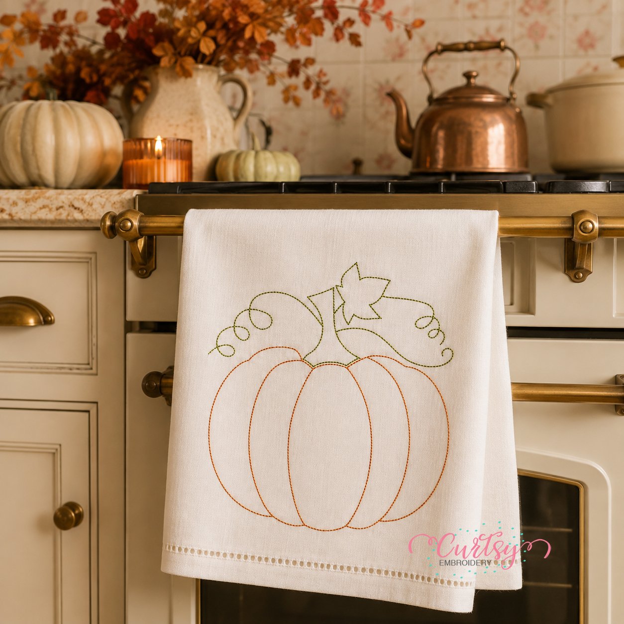 Redwork Pumpkin Embroidery Design _ Logo 1 Redwork Pumpkin Embroidery Design _ Logo 1