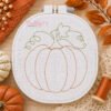 Redwork Pumpkin Embroidery Design _ Logo 2