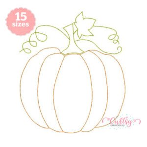 Outline Pumpkin Embroidery Design