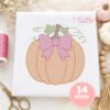 Sketch Pumpkin with Bow Embroidery Design _ Etsy 2000