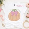 Sketch Pumpkin with Bow Embroidery Design _ Logo 1