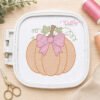 Sketch Pumpkin with Bow Embroidery Design _ Logo 2