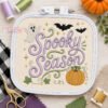 Spooky Season Embroidery Design _ Logo 2 Spooky Season embroidery design shown in machine embroidery hoop