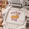 Cutie Pie quick stitch design being sewn on an embroidery machine