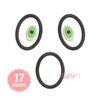 Ghost Face applique machine embroidery design with green eyes and a surprised mouth