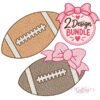 Football embroidery design bundle with classic football and football with bow quick stitch designs