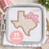 Texas with bow applique embroidery design in plastic embroidery machine hoop