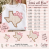 Texas with bow applique embroidery design 15 sizes and file formats
